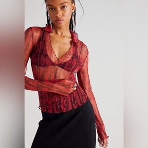 Free People Rebel Rose Top Size M